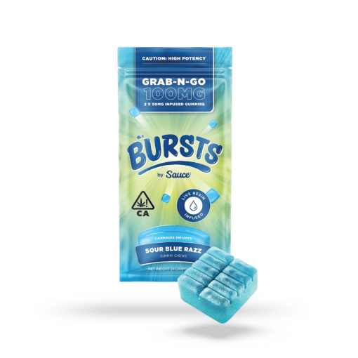 Bursts Blue Raspberry - 800MG Live Resin Infused Edibles